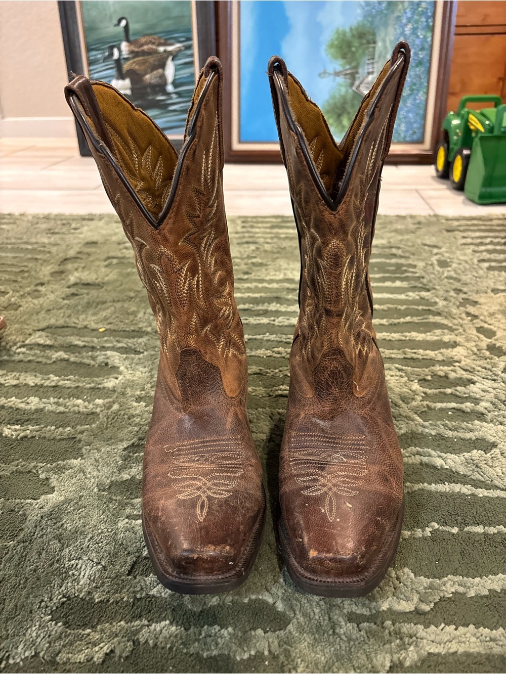 Laredo Brown Leather Western Cowgirl Boots - Women’s Size 8.5